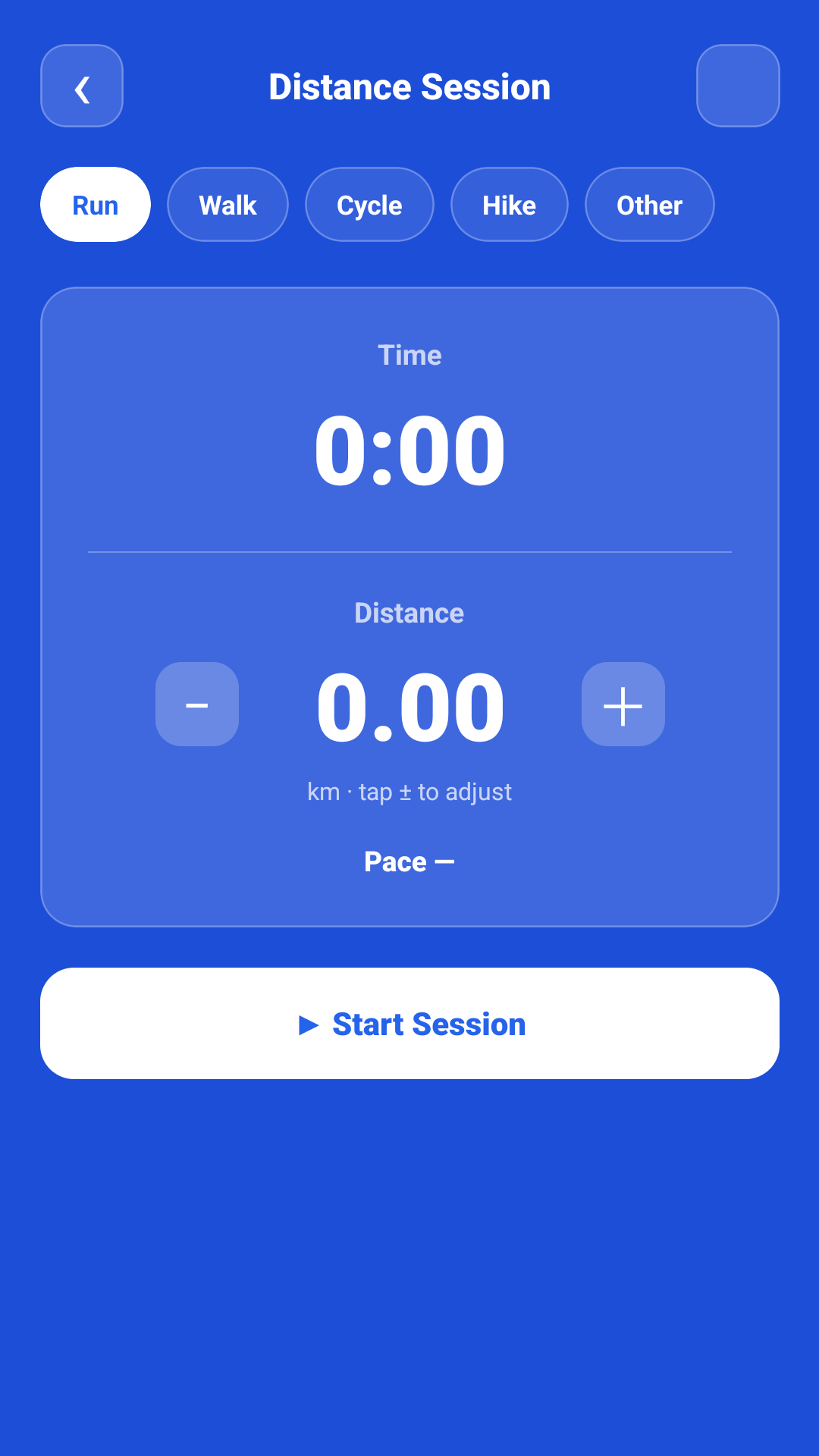 White Score Tracker distance session